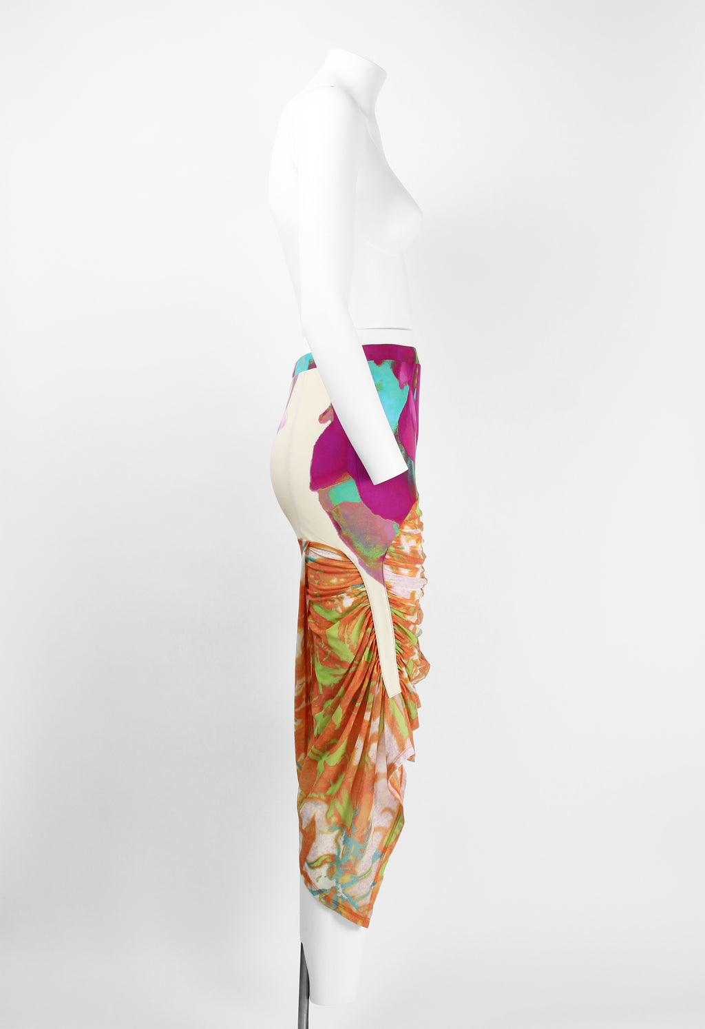 ISSEY MIYAKE SS 2002 MULTICOLOURED RUCHED SKIRT