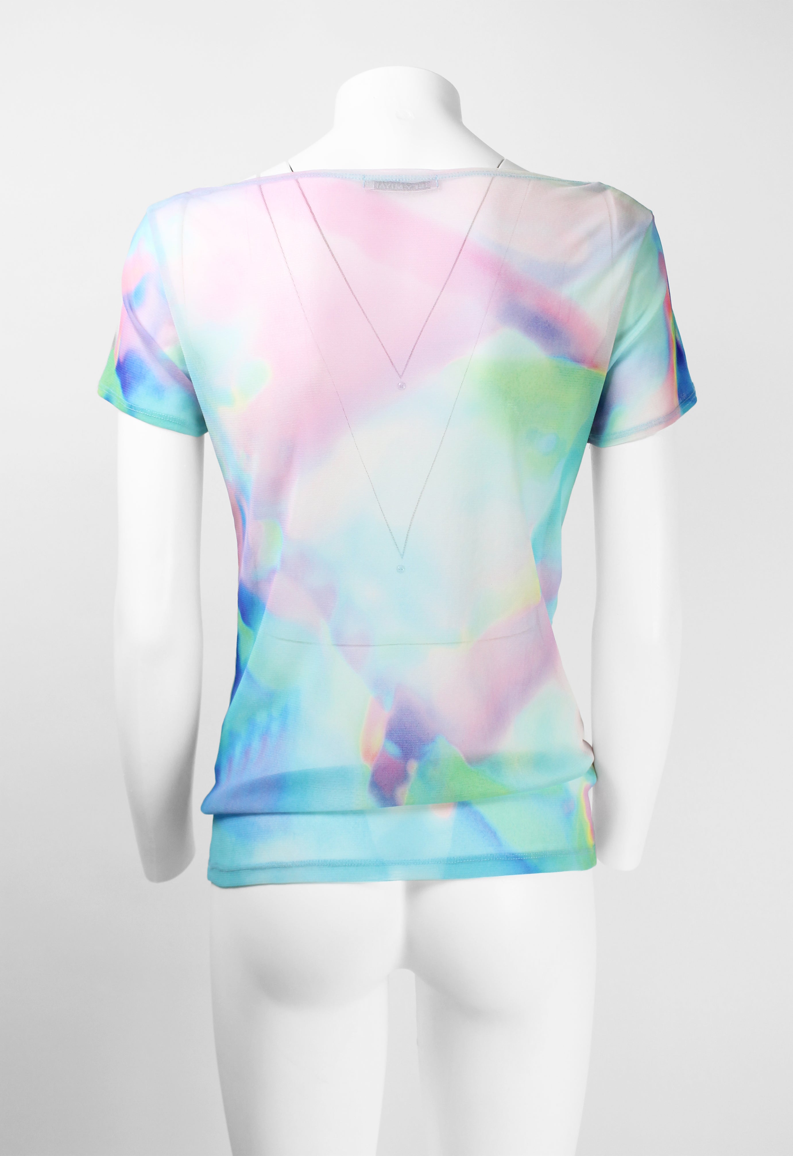 ISSEY MIYAKE SS 2002 MULTICOLOURED DOUBLE LAYERED MESH TOP