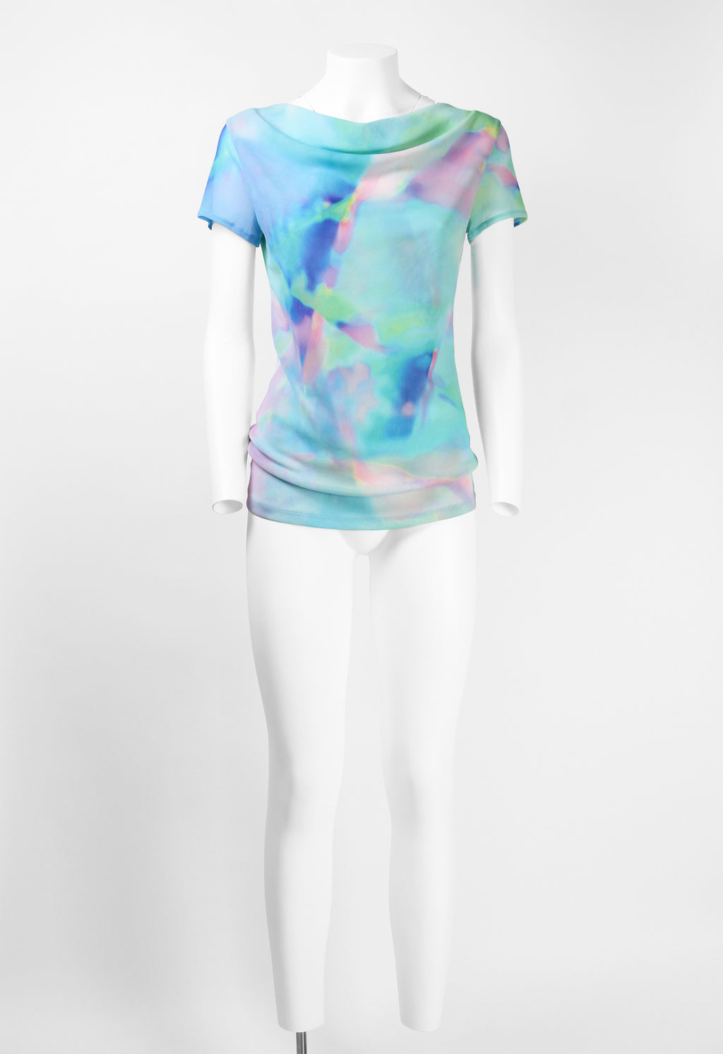 ISSEY MIYAKE SS 2002 MULTICOLOURED DOUBLE LAYERED MESH TOP