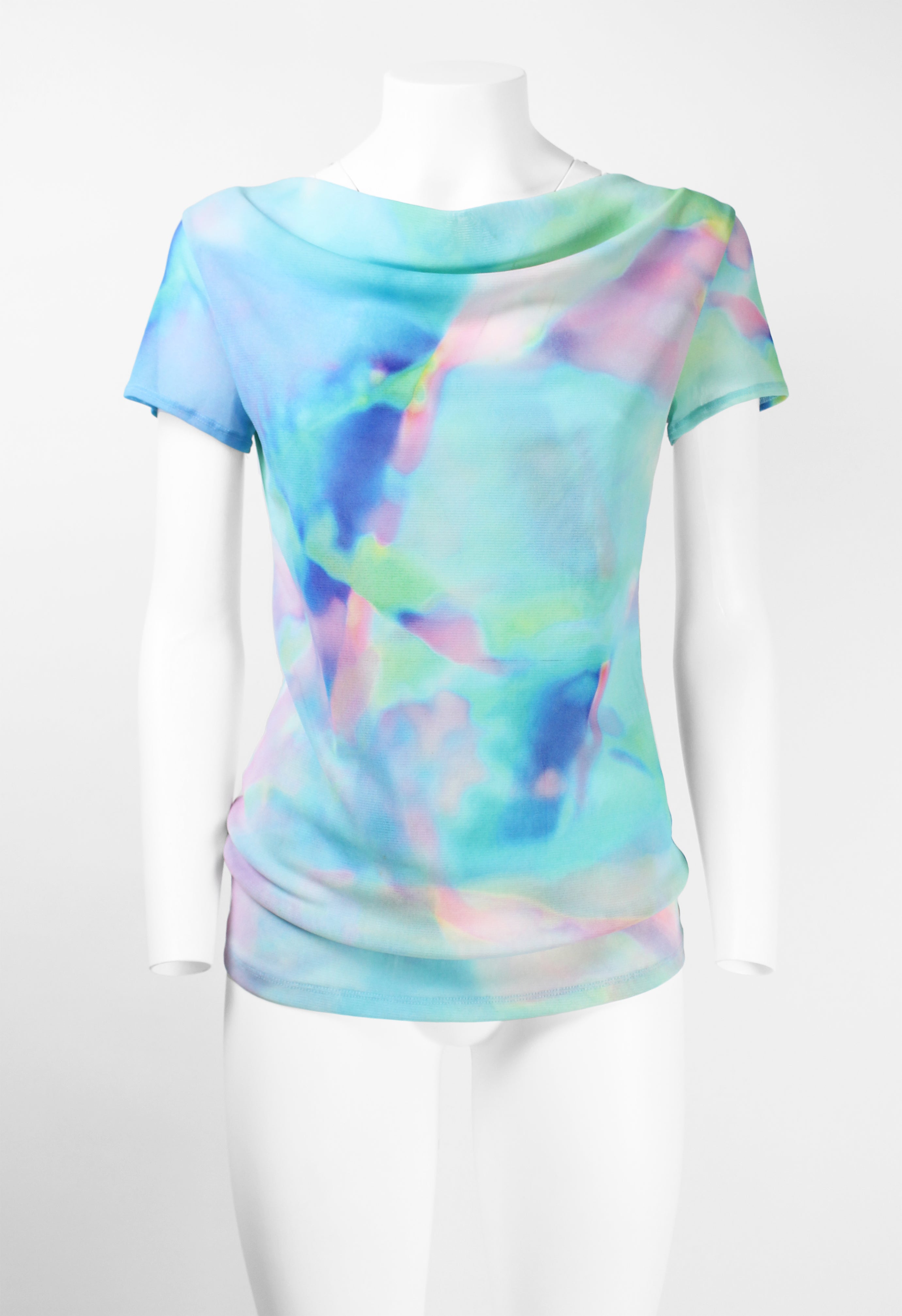 ISSEY MIYAKE SS 2002 MULTICOLOURED DOUBLE LAYERED MESH TOP