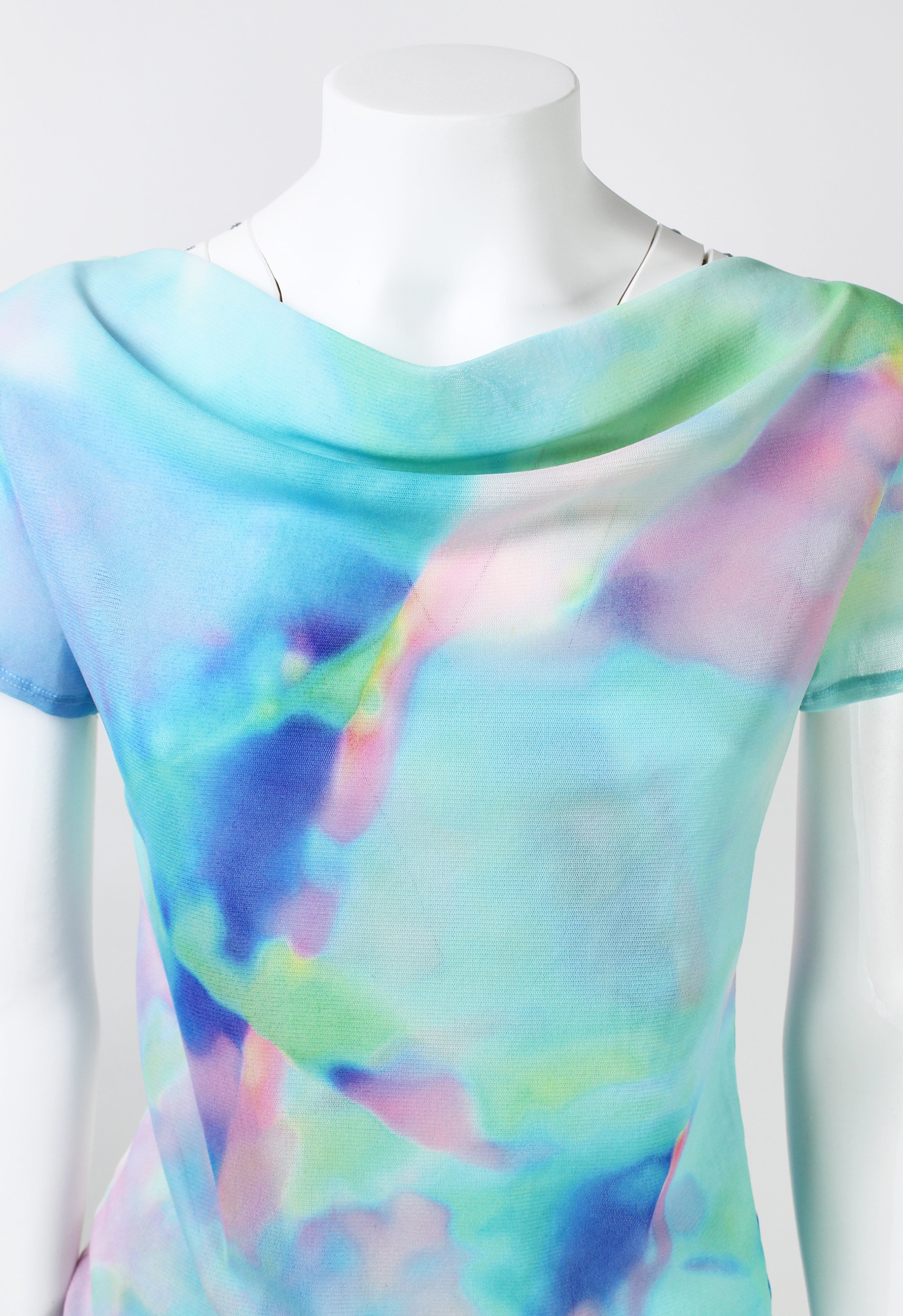 ISSEY MIYAKE SS 2002 MULTICOLOURED DOUBLE LAYERED MESH TOP