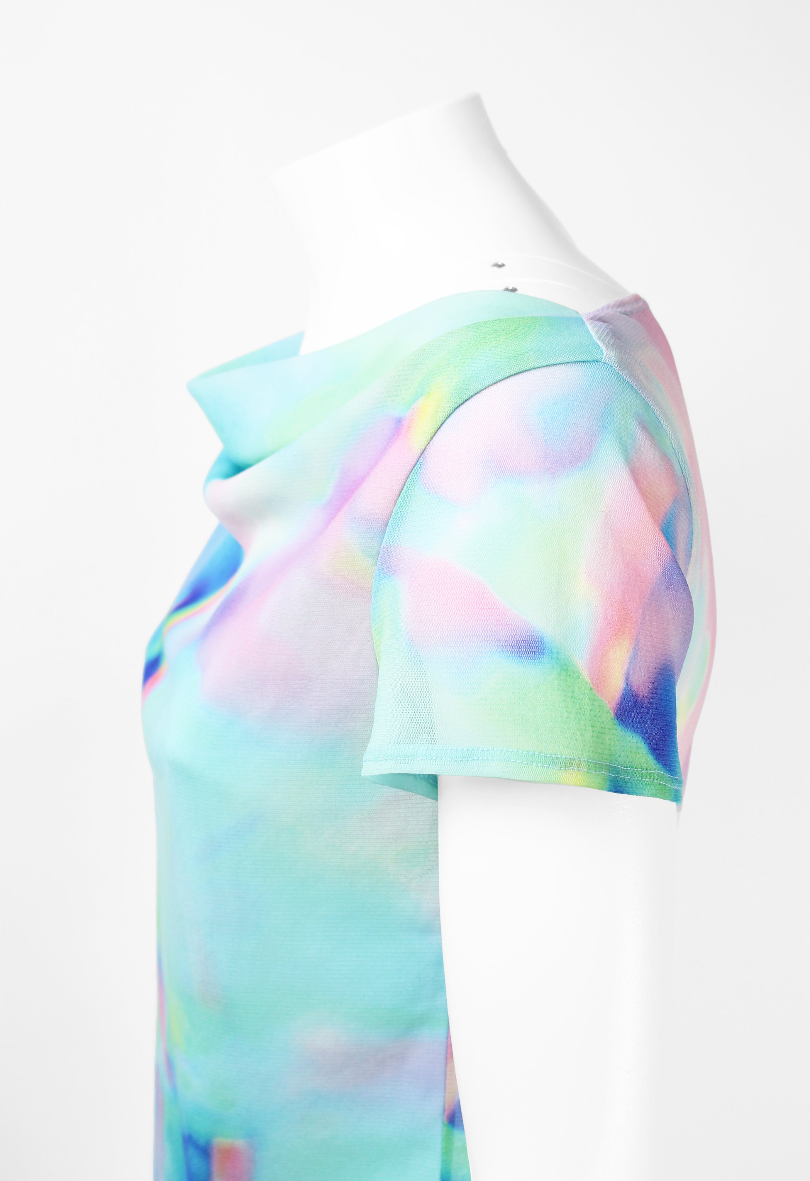 ISSEY MIYAKE SS 2002 MULTICOLOURED DOUBLE LAYERED MESH TOP