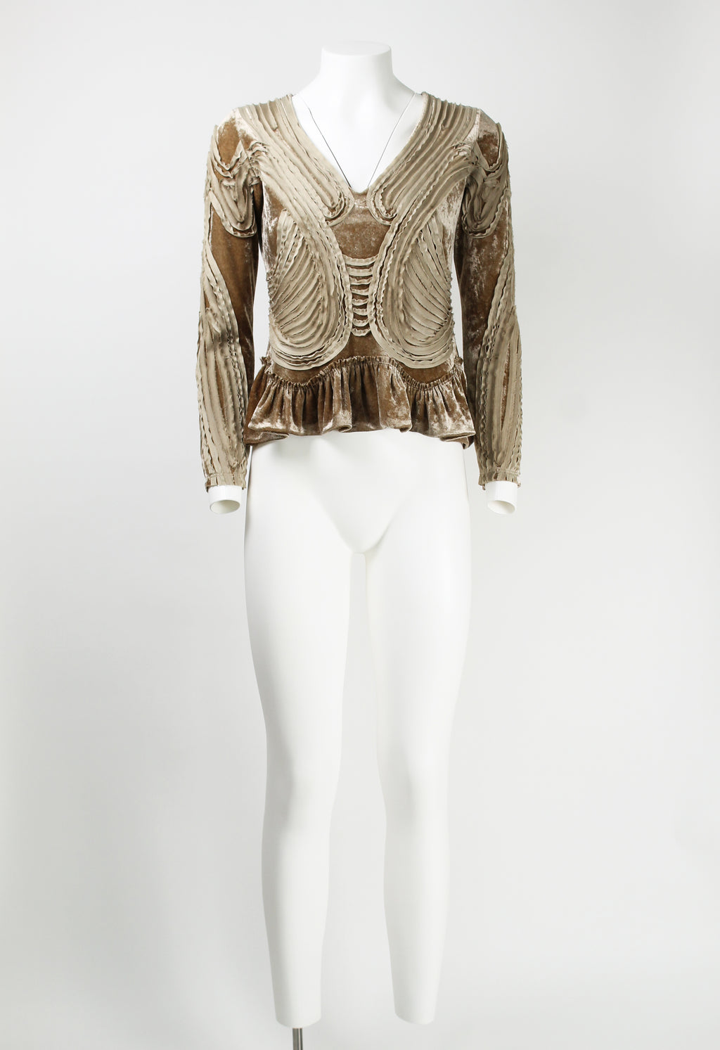 ISSEY MIYAKE SS 2006 FRILLED VELOUR TOP