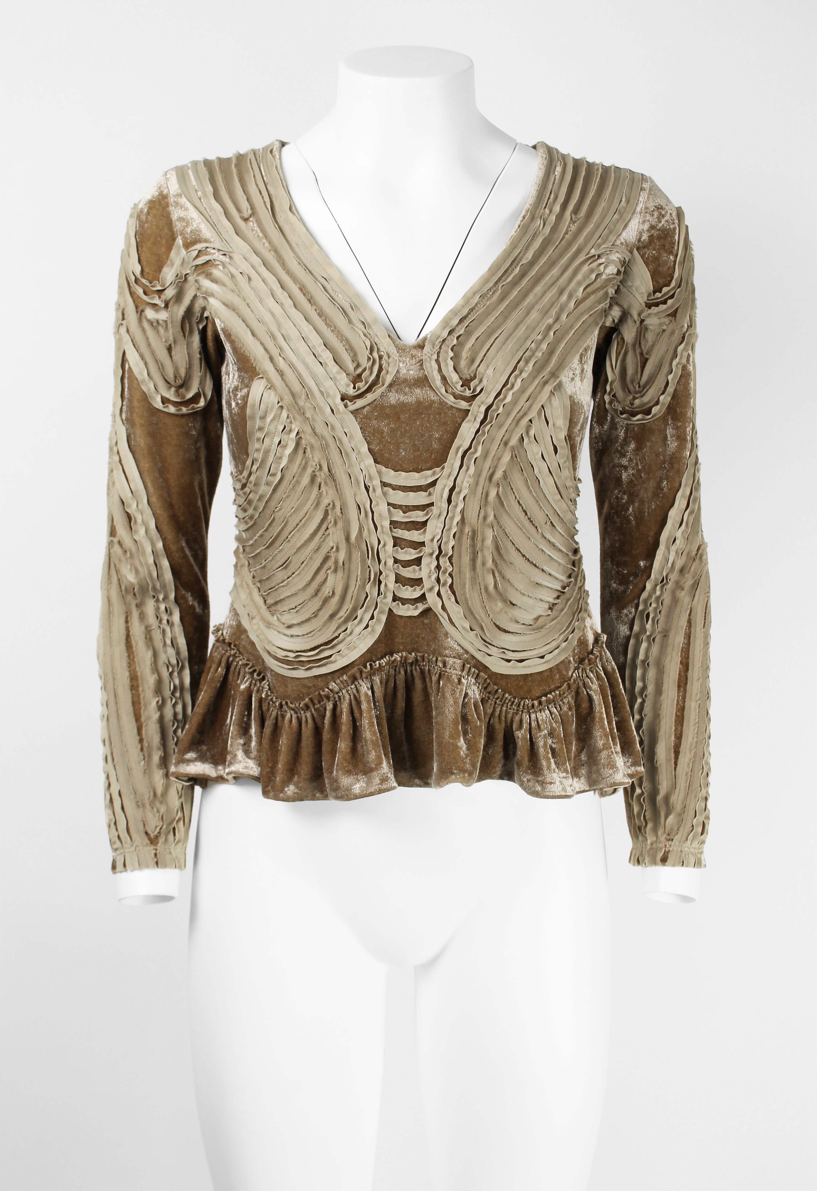ISSEY MIYAKE SS 2006 FRILLED VELOUR TOP