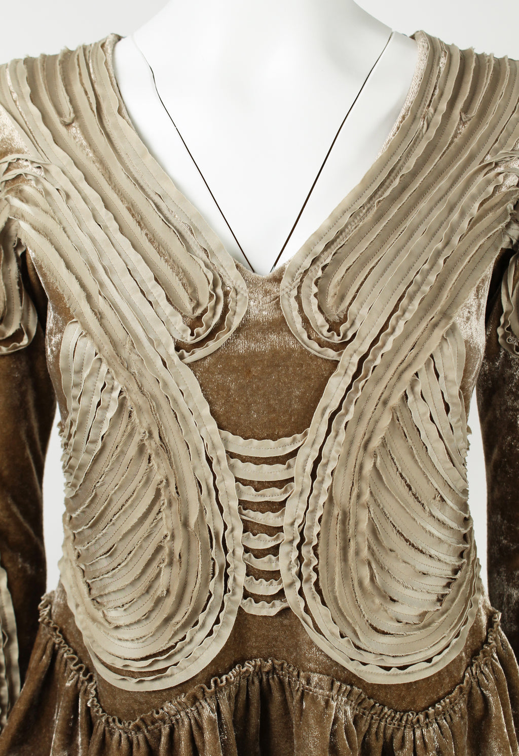 ISSEY MIYAKE SS 2006 FRILLED VELOUR TOP