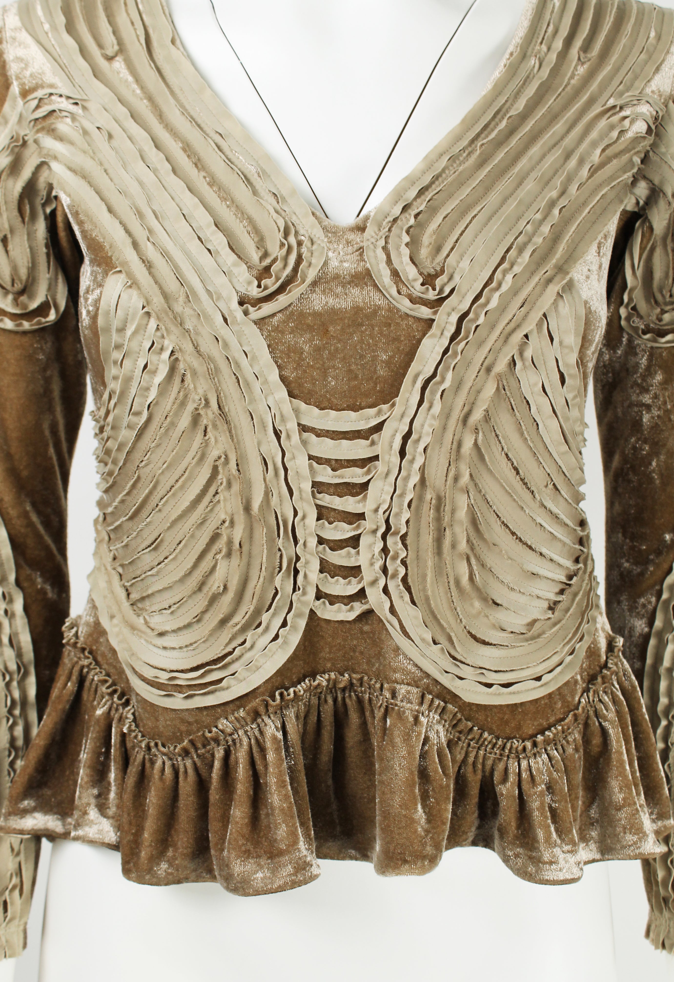 ISSEY MIYAKE SS 2006 FRILLED VELOUR TOP