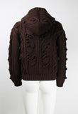 ISSEY MIYAKE SPORT 1980'S 3D LEAF KNITTED HOOD CARDIGAN