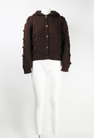 ISSEY MIYAKE SPORT 1980'S 3D LEAF KNITTED HOOD CARDIGAN