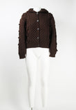 ISSEY MIYAKE SPORT 1980'S 3D LEAF KNITTED HOOD CARDIGAN