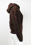 ISSEY MIYAKE SPORT 1980'S 3D LEAF KNITTED HOOD CARDIGAN