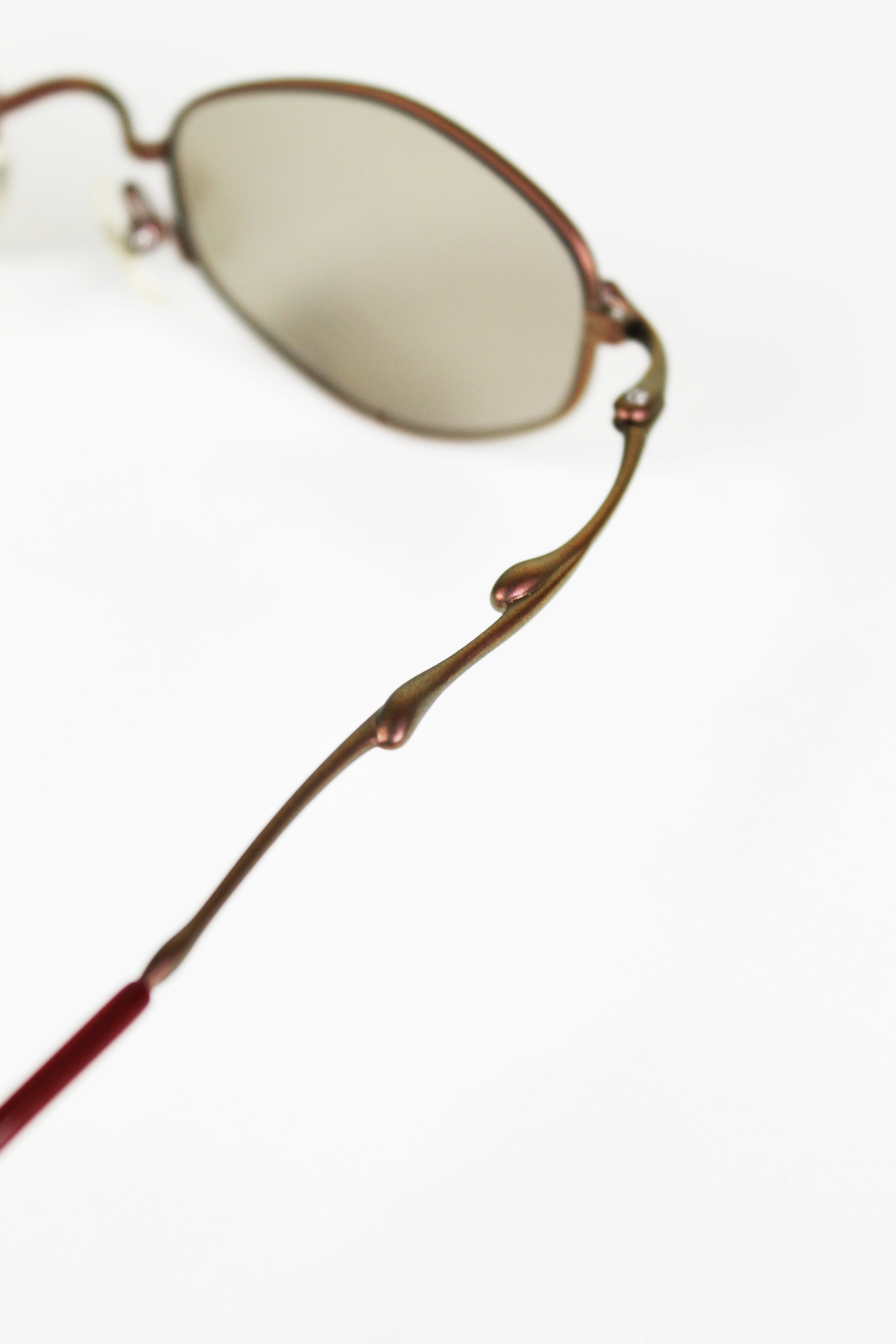 JEAN PAUL GAULTIER 1990'S TITANIUM IRIDESCENT DRIP SUNGLASSES