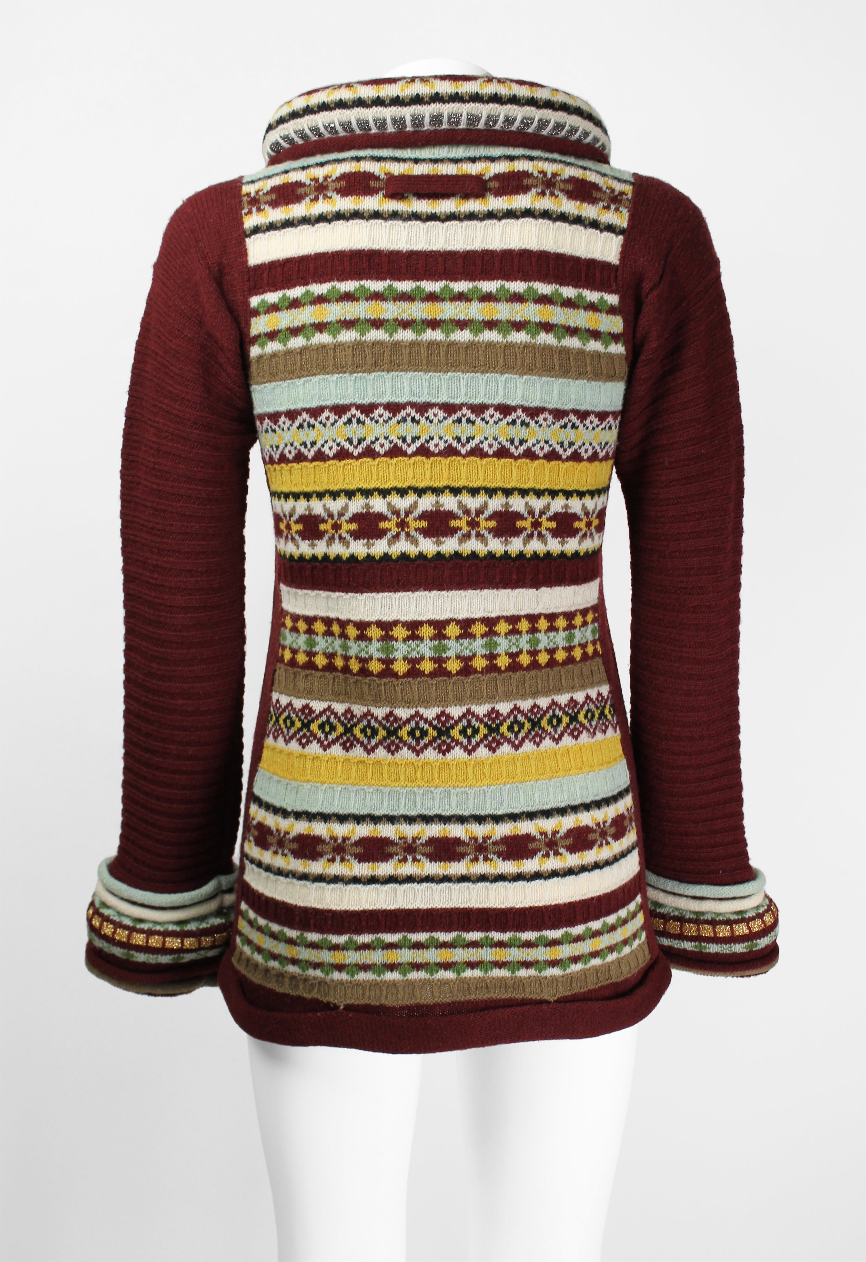JEAN PAUL GAULTIER FW 1999 TUBE NECK FAIR ISLE GLITTER KNIT
