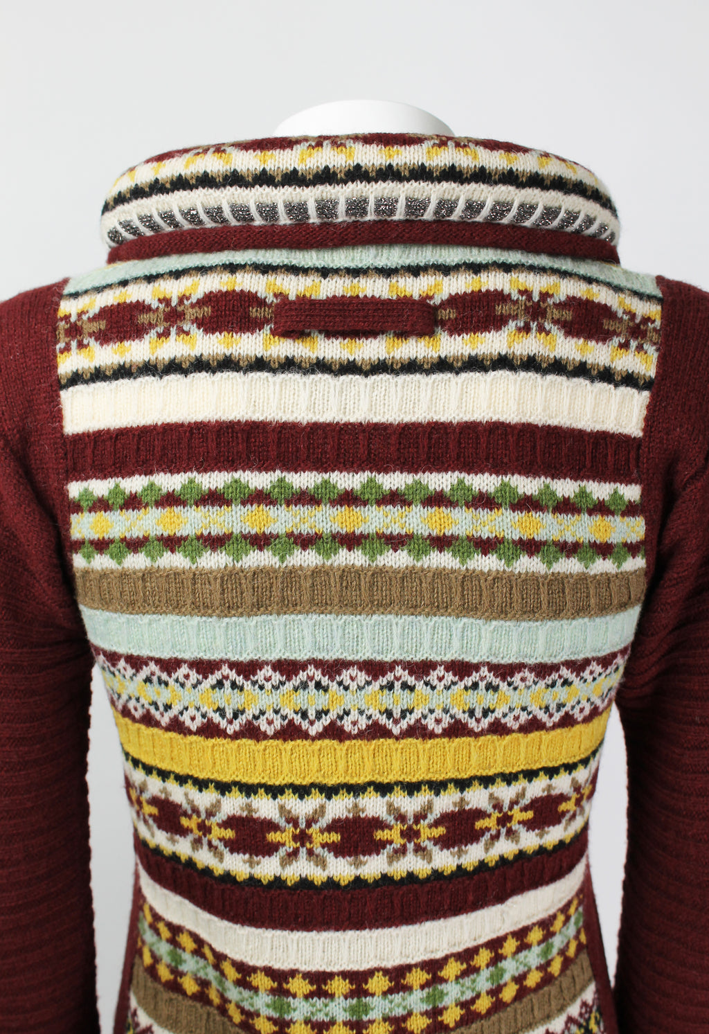 JEAN PAUL GAULTIER FW 1999 TUBE NECK FAIR ISLE GLITTER KNIT