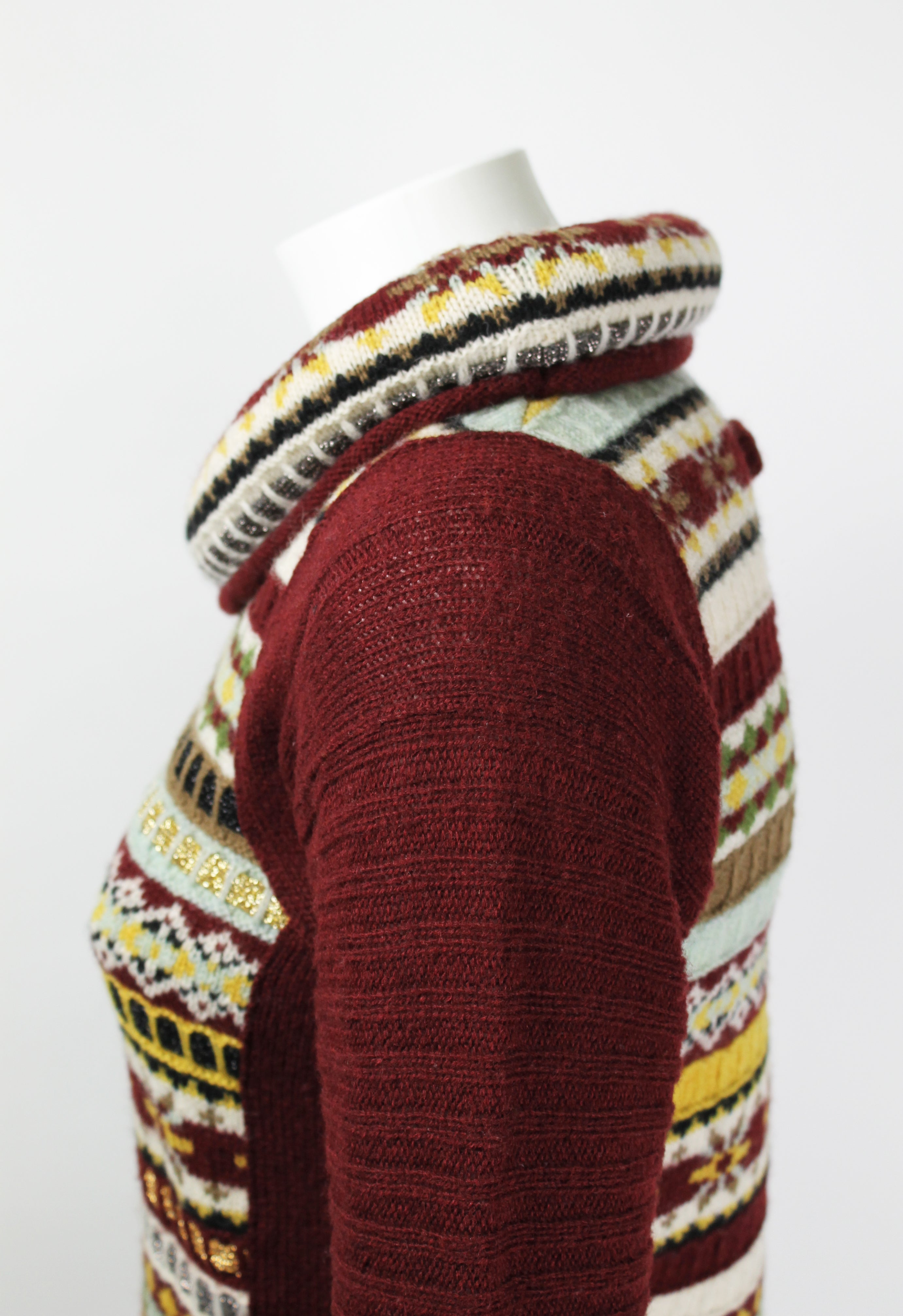JEAN PAUL GAULTIER FW 1999 TUBE NECK FAIR ISLE GLITTER KNIT