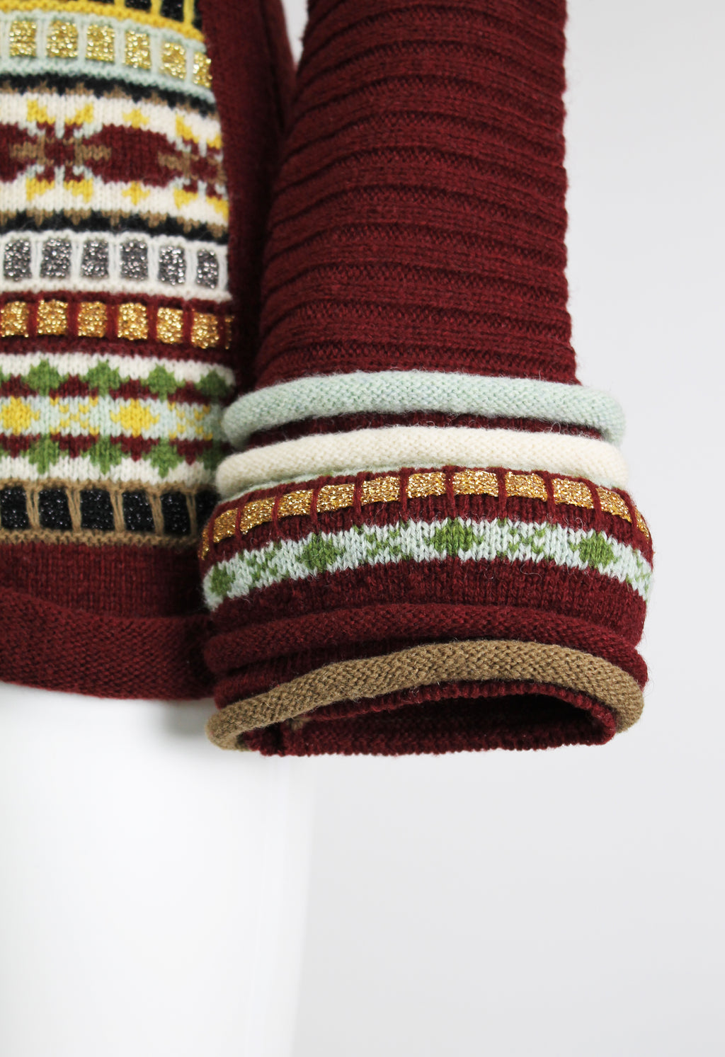 JEAN PAUL GAULTIER FW 1999 TUBE NECK FAIR ISLE GLITTER KNIT