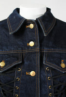 JEAN PAUL GAULTIER SS 1989 LACE CORSET DENIM JACKET