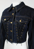 JEAN PAUL GAULTIER SS 1989 LACE CORSET DENIM JACKET