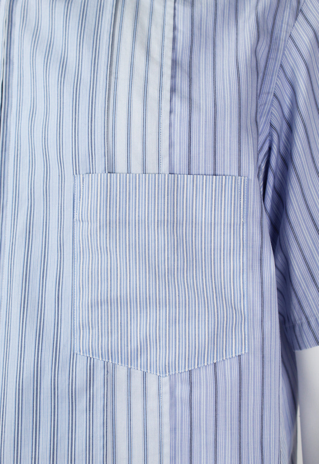 JUNYA WATANABE MAN SS 2003 STRIPED ZIP-UP TROPICAL PRINT SHIRT