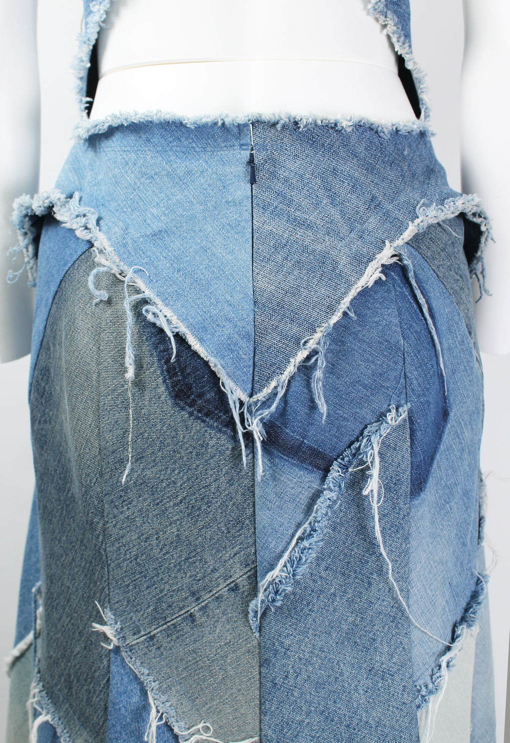 JUNYA WATANABE SS 2019 DENIM RECONSTRUCTED PATCHWORK DRESS