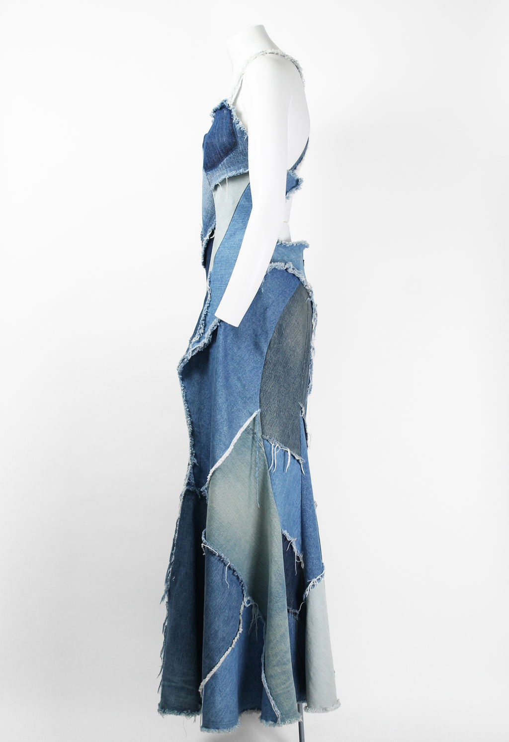 JUNYA WATANABE SS 2019 DENIM RECONSTRUCTED PATCHWORK DRESS