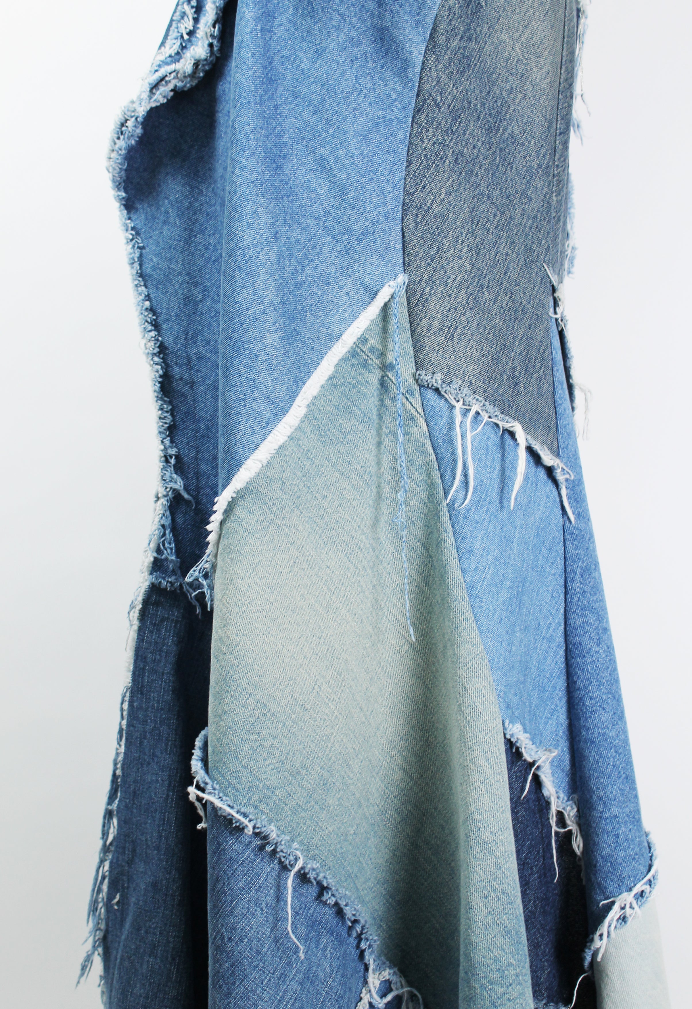 JUNYA WATANABE SS 2019 DENIM RECONSTRUCTED PATCHWORK DRESS