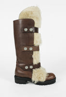 MARNI PRE-FALL 2010 SHEARLING AND LEATHER KNEE HIGH BOOTS