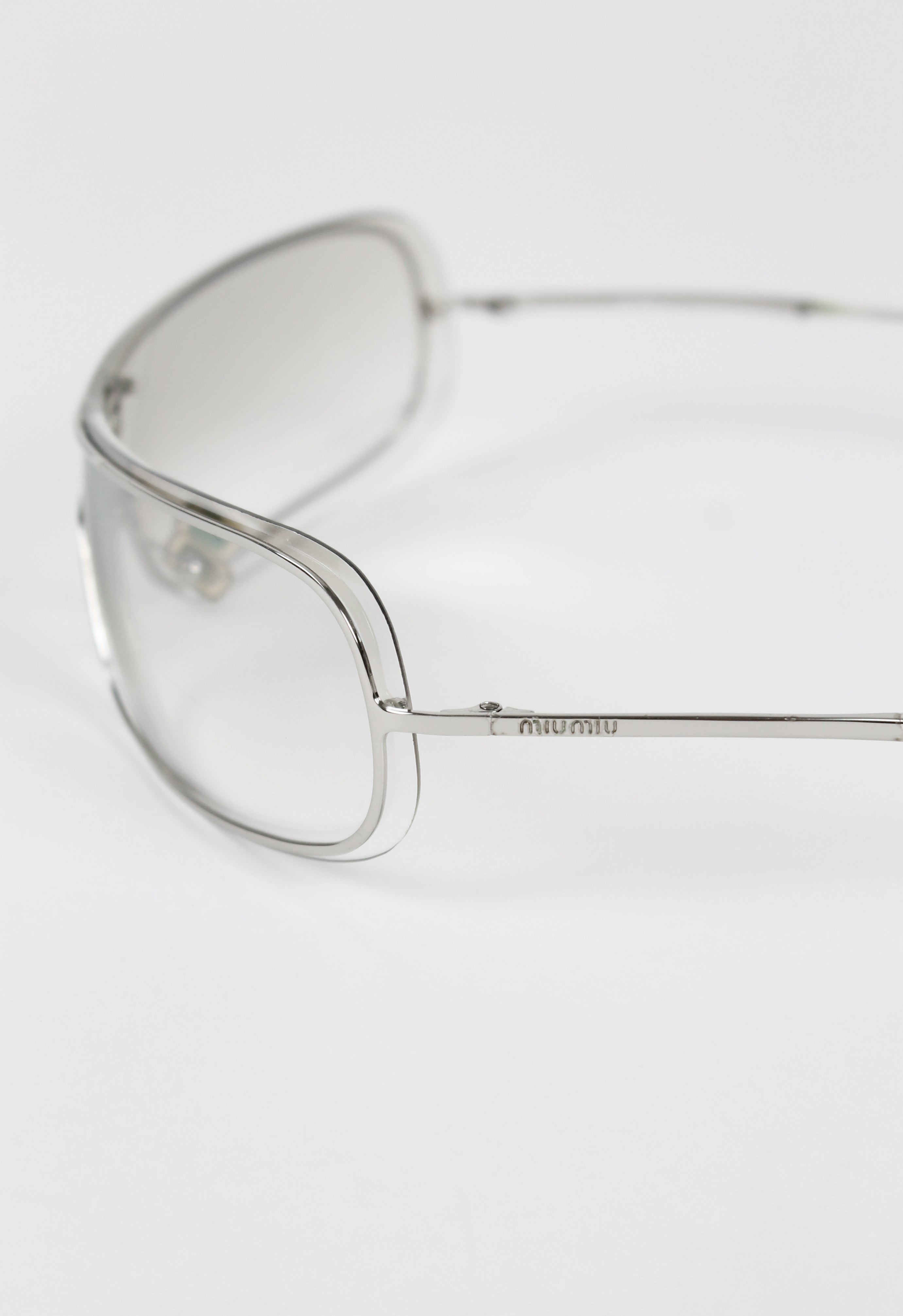 MIU MIU MENS FW 2002 CLEAR SHIELD SUNGLASSES