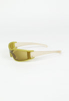 PRADA SS 2000 LIME BI-COLOUR CURVED SUNGLASSES