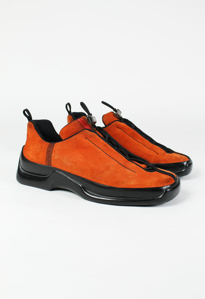 PRADA FW 1999 ORANGE SUEDE TRAINERS