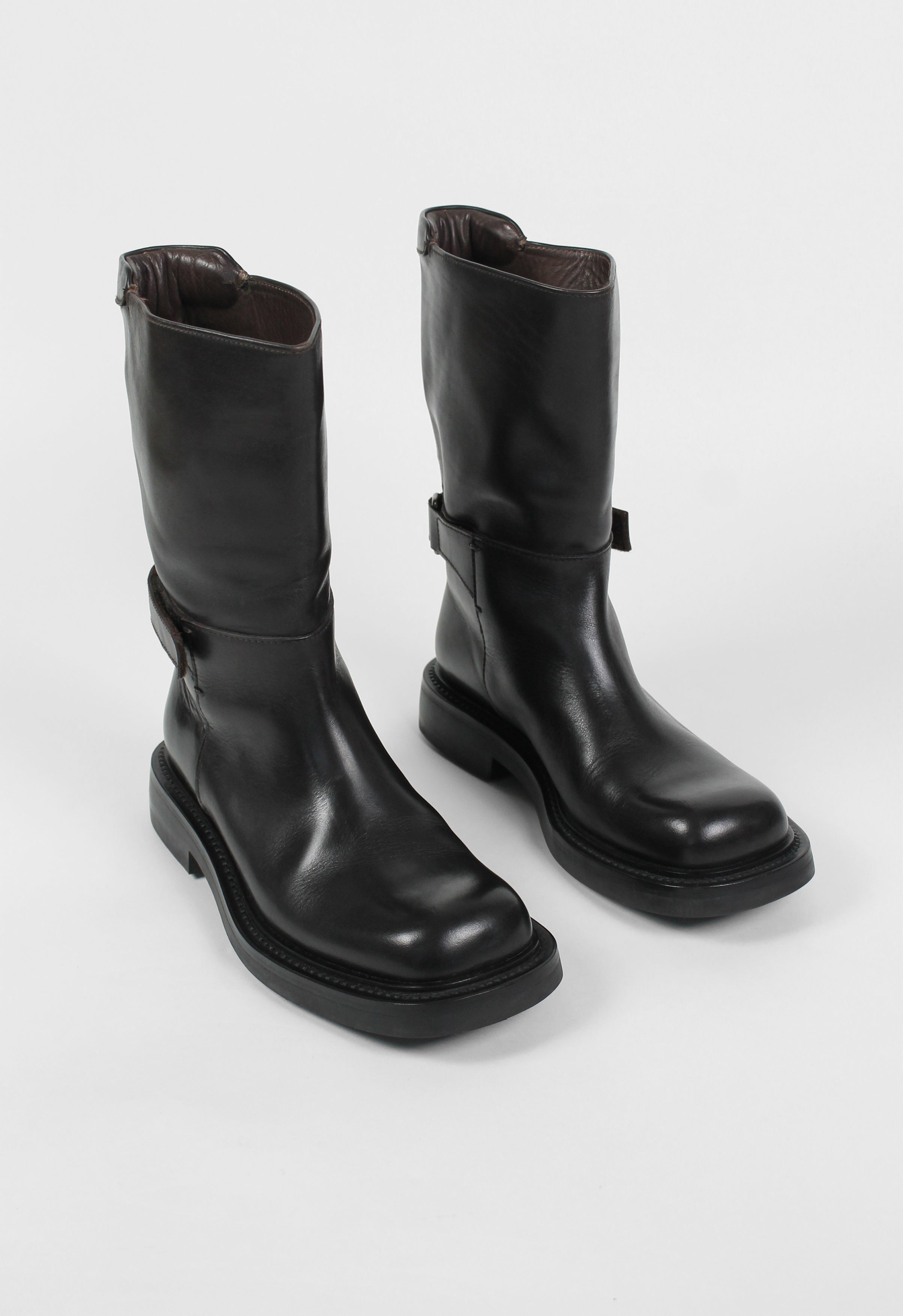 PRADA FW 1999 SQUARE TOE CALF LENGTH BOOTS
