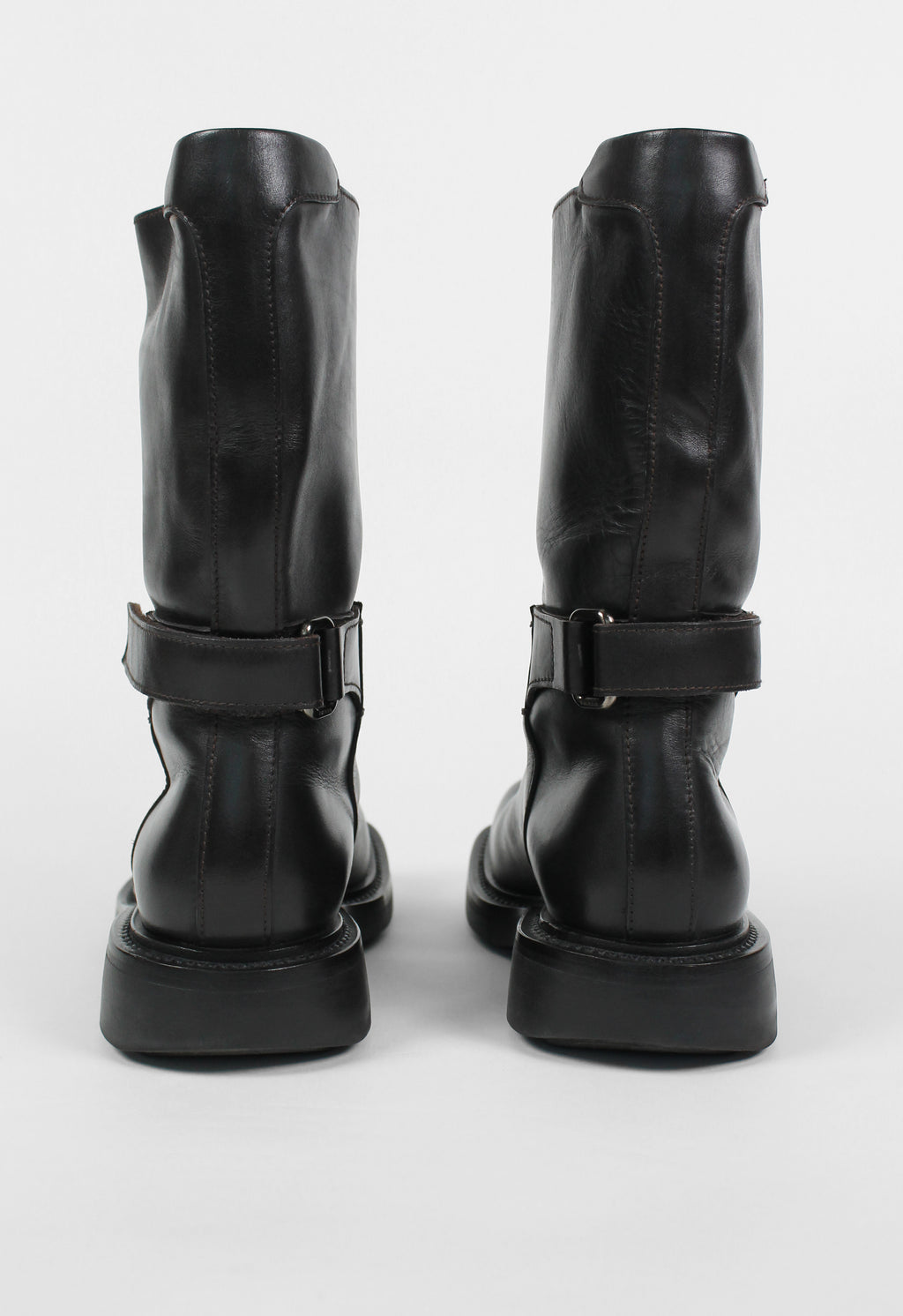 PRADA FW 1999 SQUARE TOE CALF LENGTH BOOTS