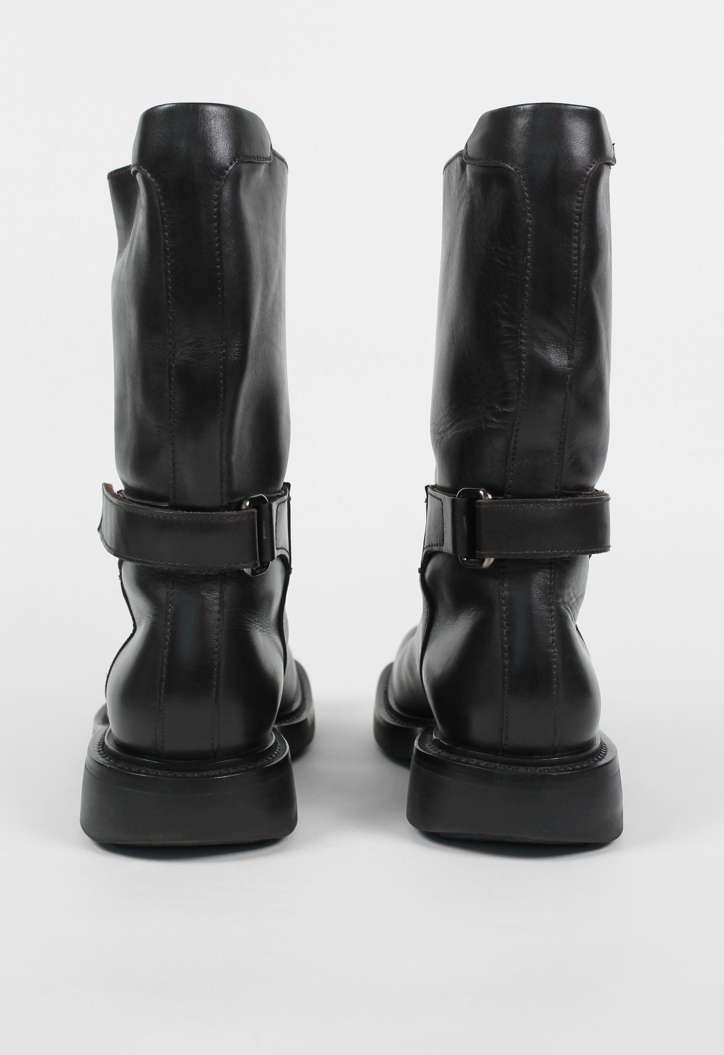 PRADA FW 1999 SQUARE TOE CALF LENGTH BOOTS