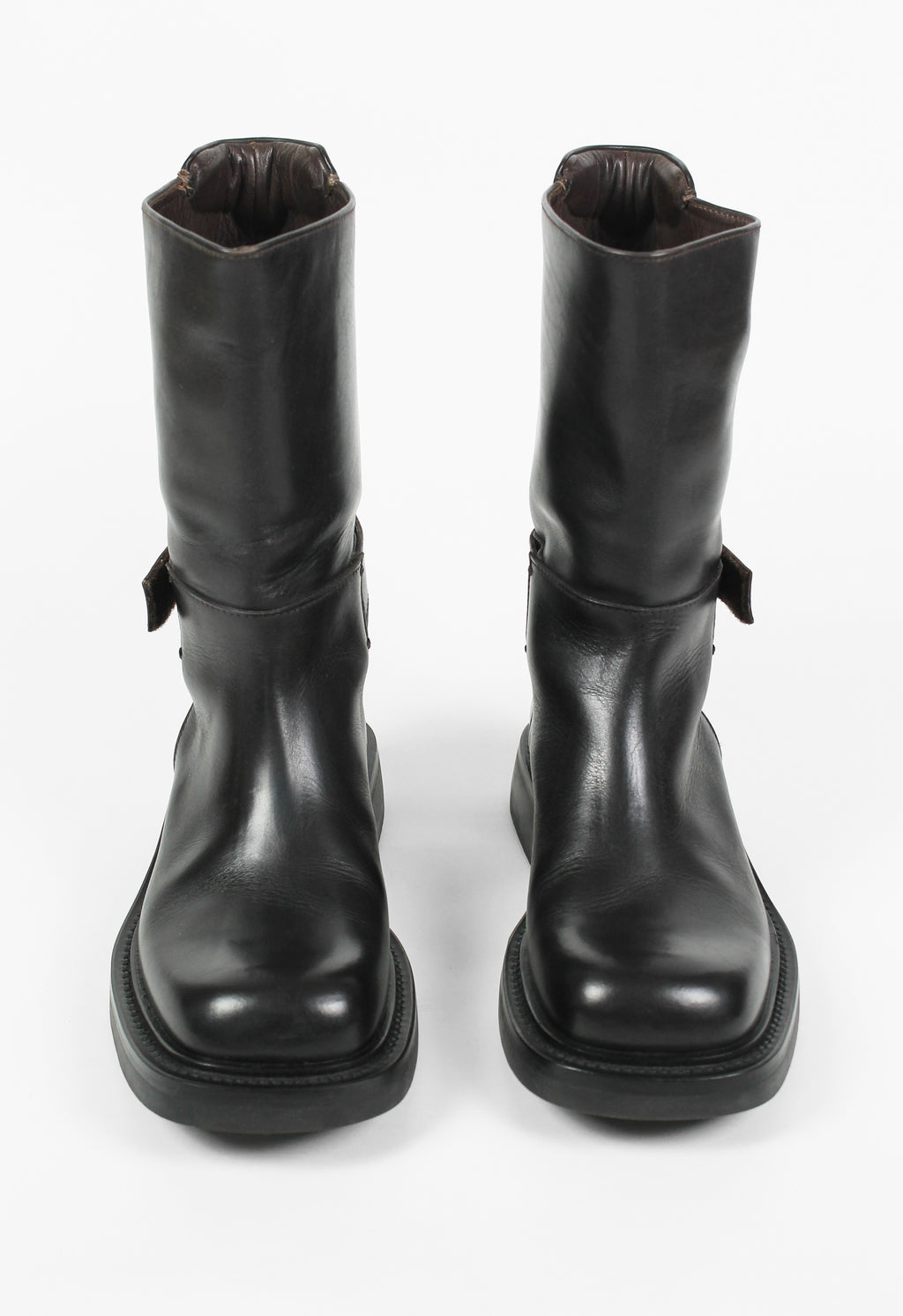 PRADA FW 1999 SQUARE TOE CALF LENGTH BOOTS