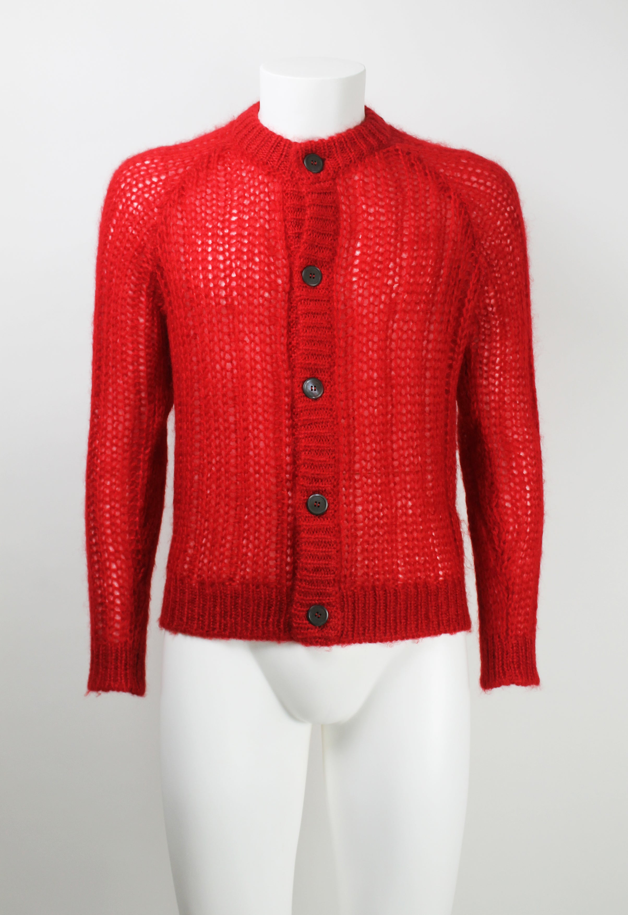 PRADA FW 2019 RED MOHAIR CARDIGAN