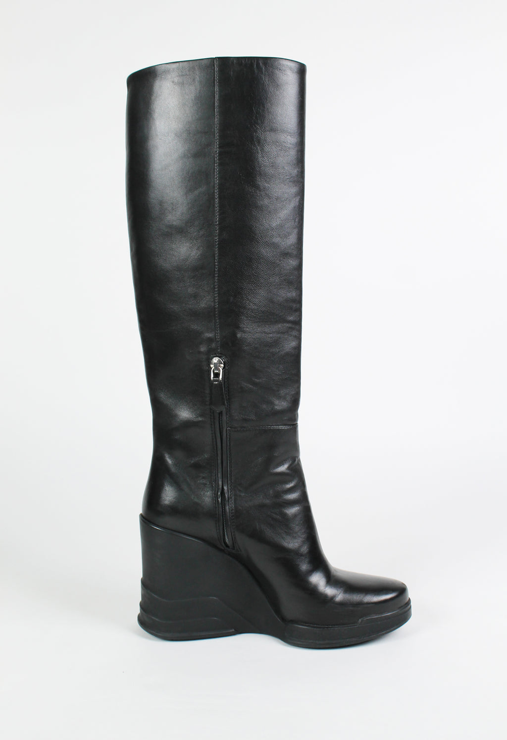 PRADA FW 2014 KNEE HIGH WEDGE BOOTS