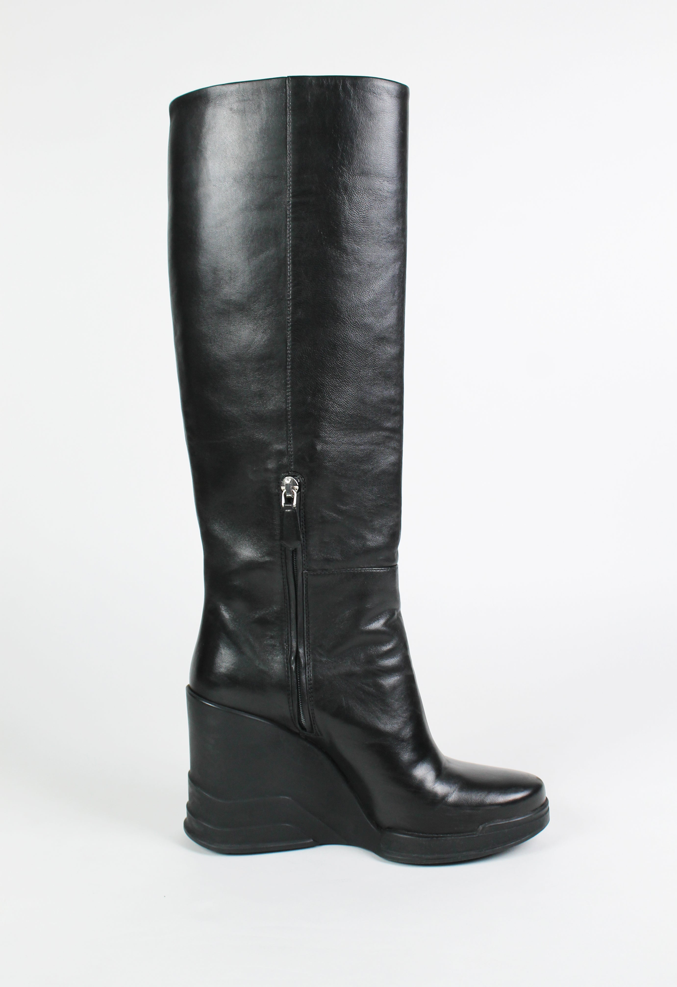 PRADA FW 2014 KNEE HIGH WEDGE BOOTS