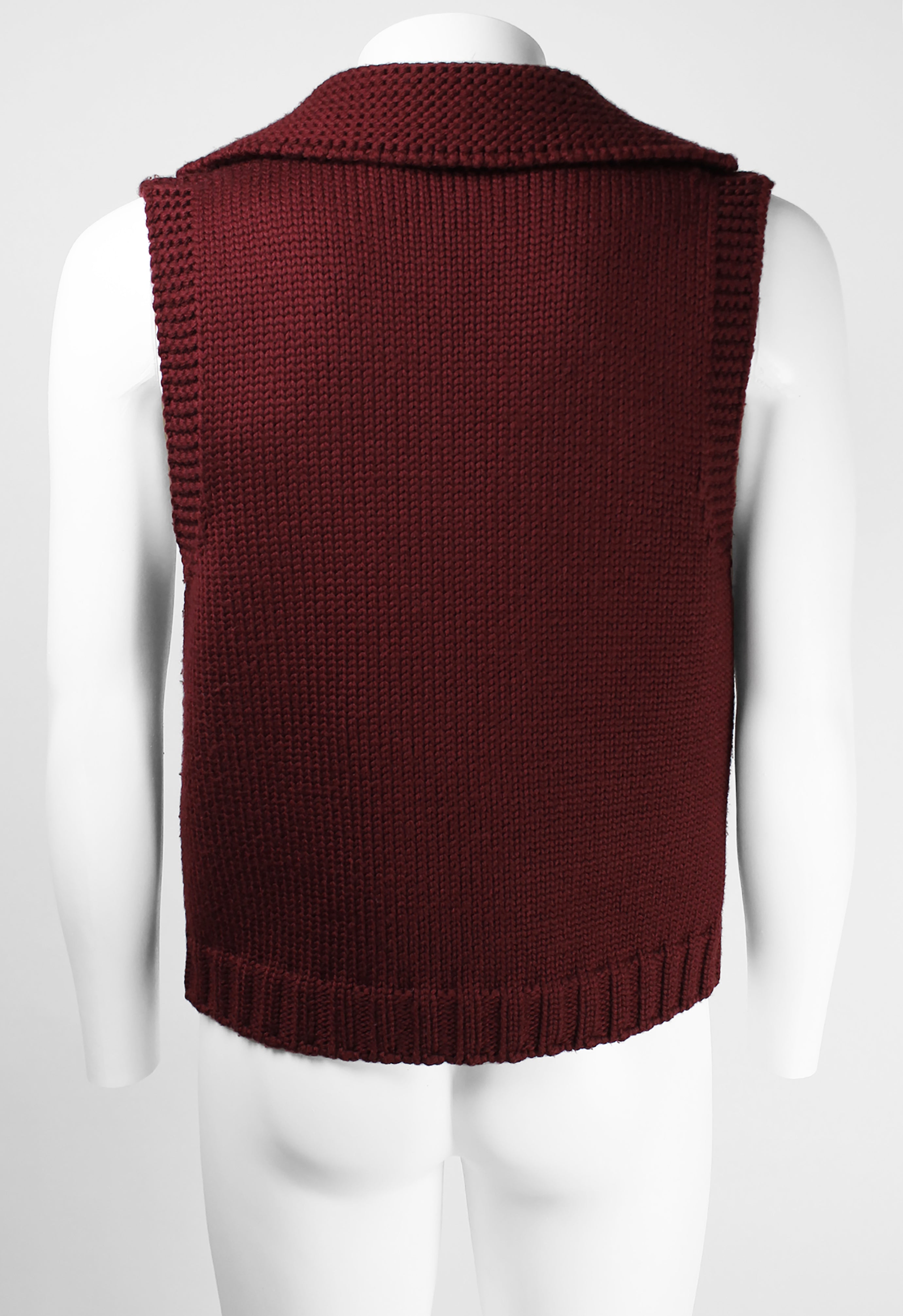 トップス FW2000 PRADA WOMEN KNIT VEST Prada Knit Sleeveless Vest, Size 48 IT