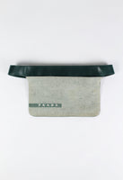 PRADA SS 1999 GREEN LEATHER AND LINEN WAIST BAG