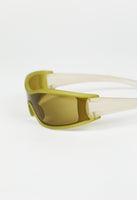 PRADA SS 2000 LIME BI-COLOUR CURVED SUNGLASSES