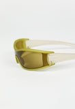 PRADA SS 2000 LIME BI-COLOUR CURVED SUNGLASSES