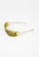 PRADA SS 2000 LIME BI-COLOUR CURVED SUNGLASSES