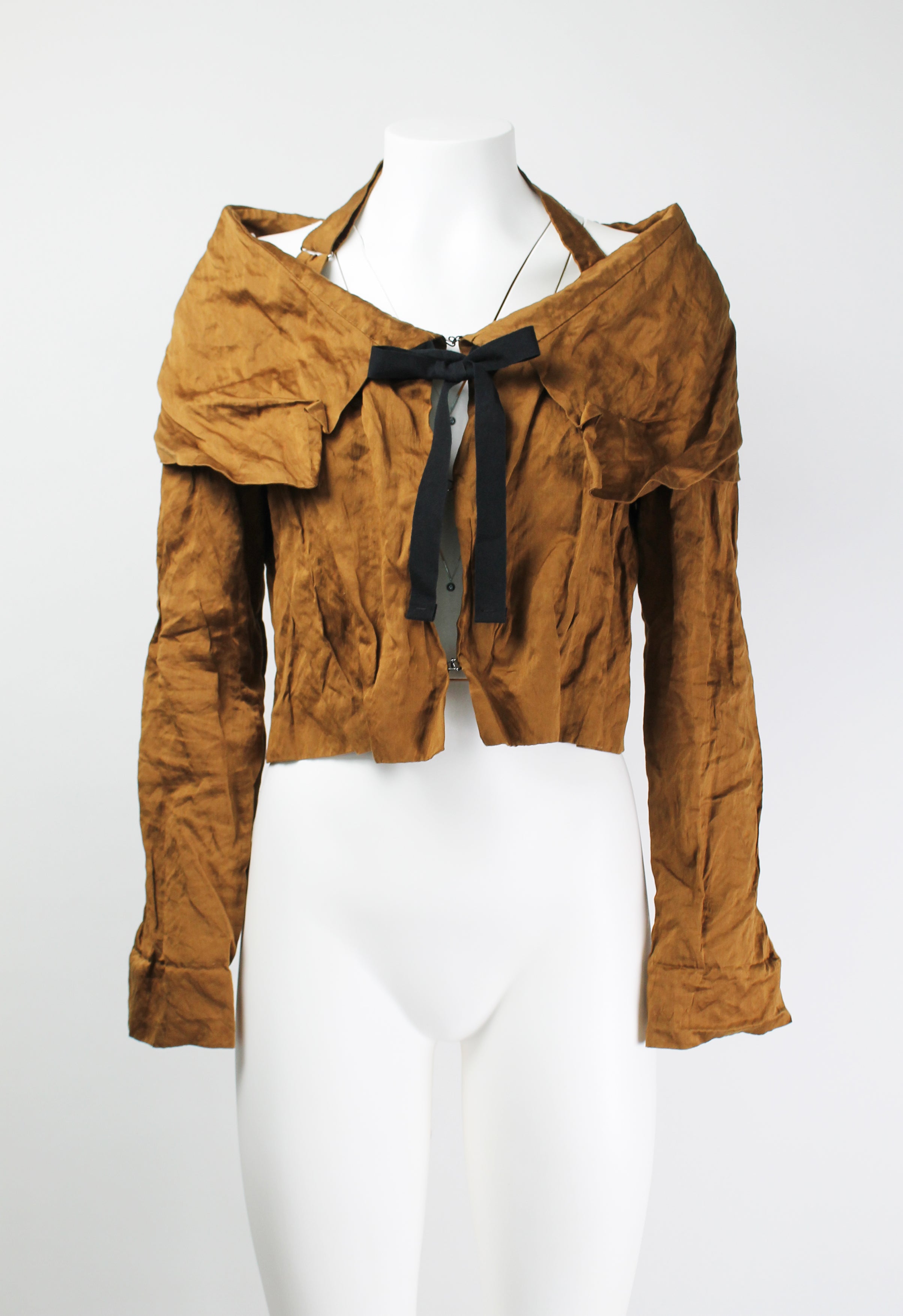 PRADA SS 2009 BRONZE CRINKLED JACKET