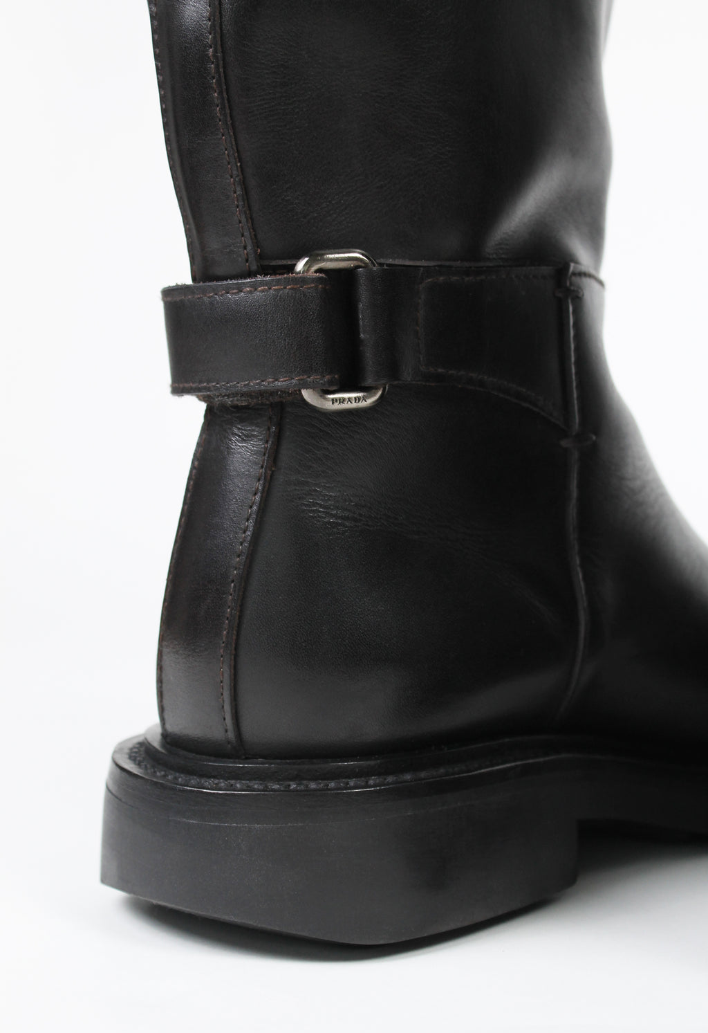PRADA FW 1999 SQUARE TOE CALF LENGTH BOOTS