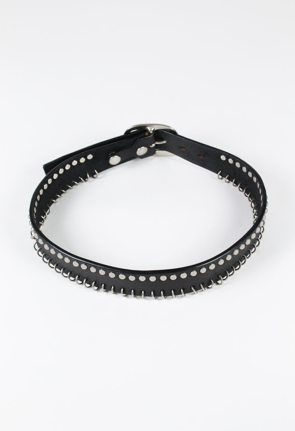 YOHJI YAMAMOTO FW 2004 METAL STUDDED AND PIERCED BELT