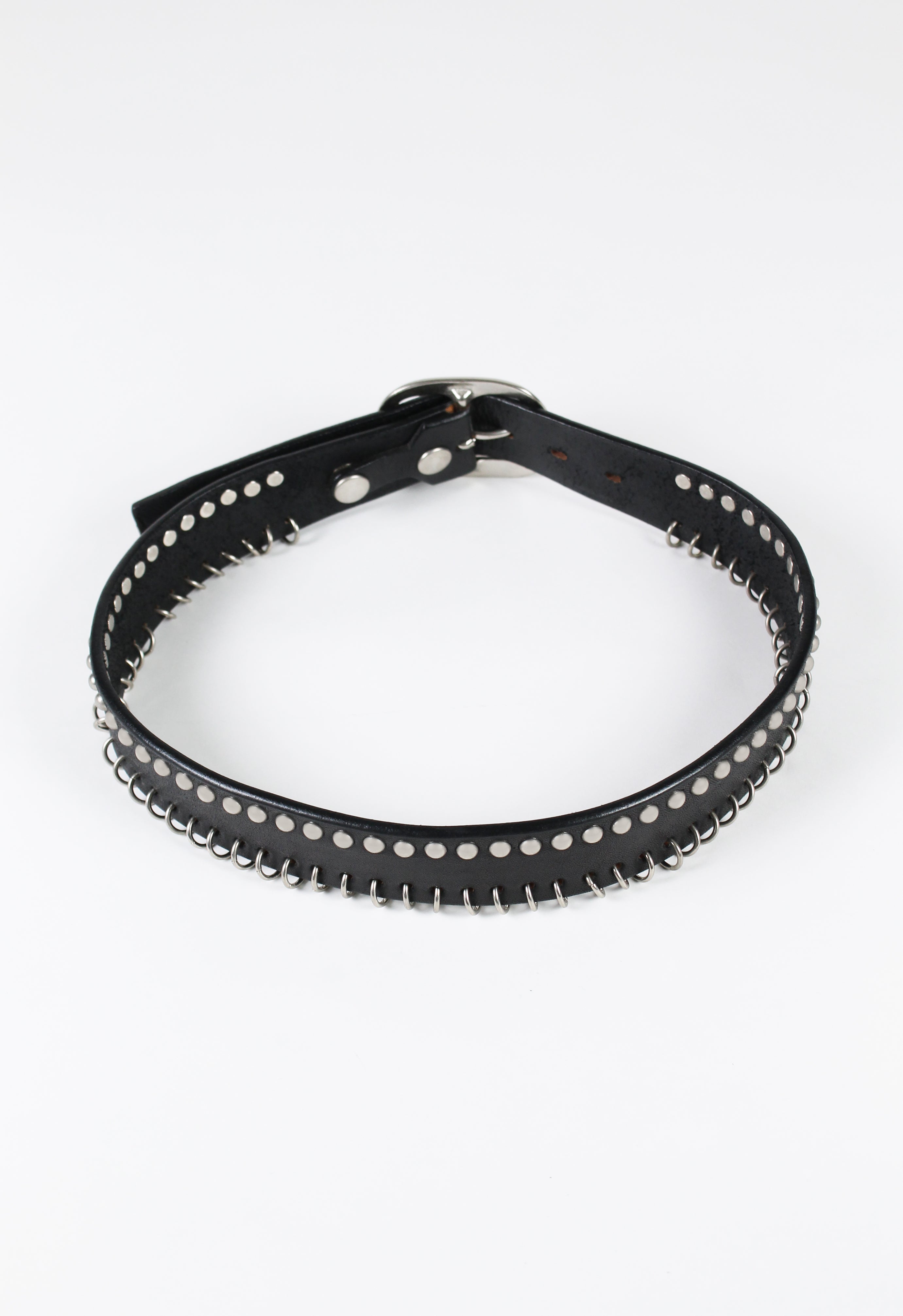 YOHJI YAMAMOTO FW 2004 METAL STUDDED AND PIERCED BELT
