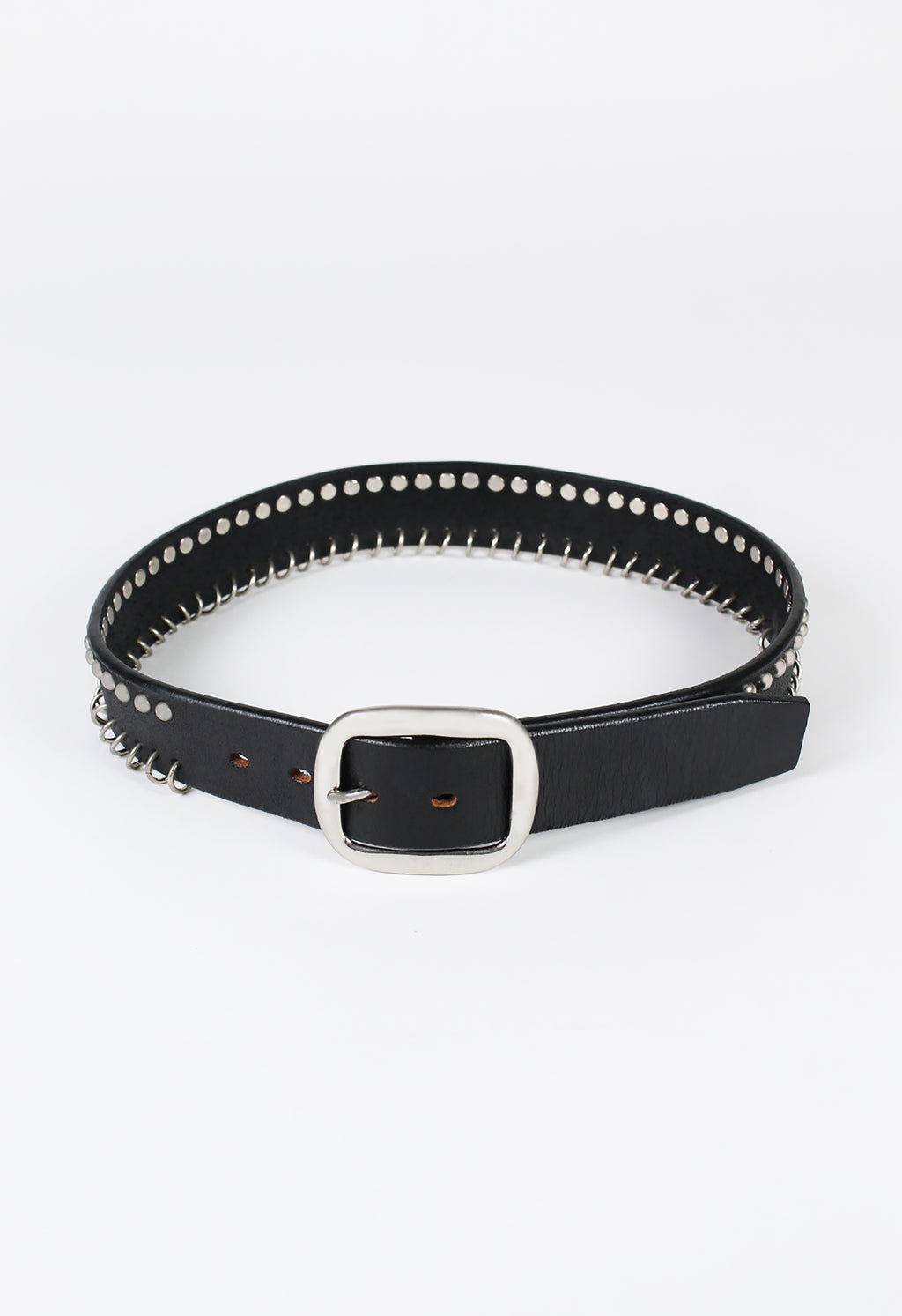YOHJI YAMAMOTO FW 2004 METAL STUDDED AND PIERCED BELT