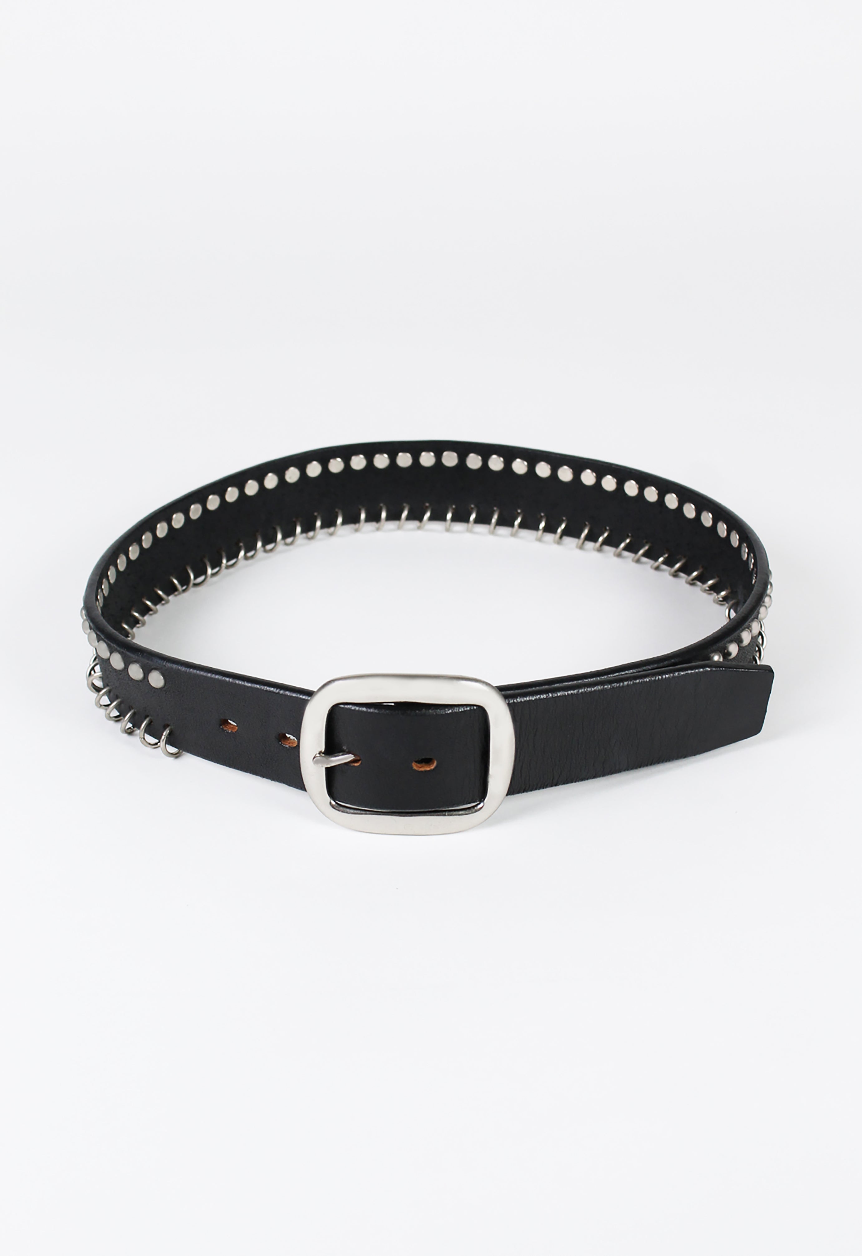 YOHJI YAMAMOTO FW 2004 METAL STUDDED AND PIERCED BELT
