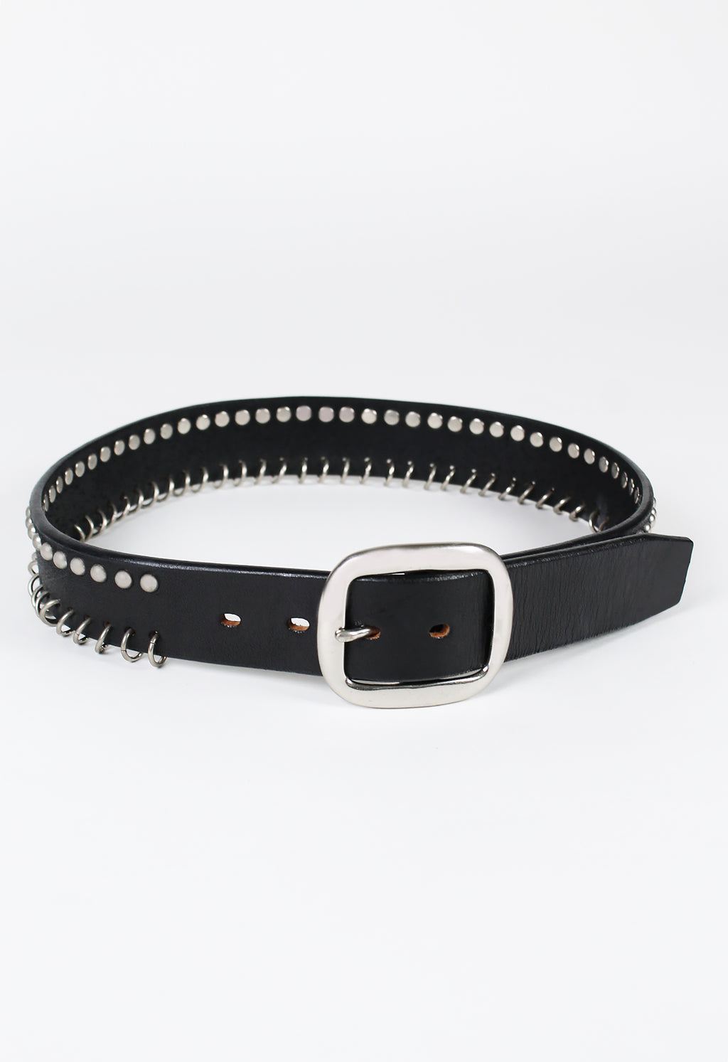 YOHJI YAMAMOTO FW 2004 METAL STUDDED AND PIERCED BELT