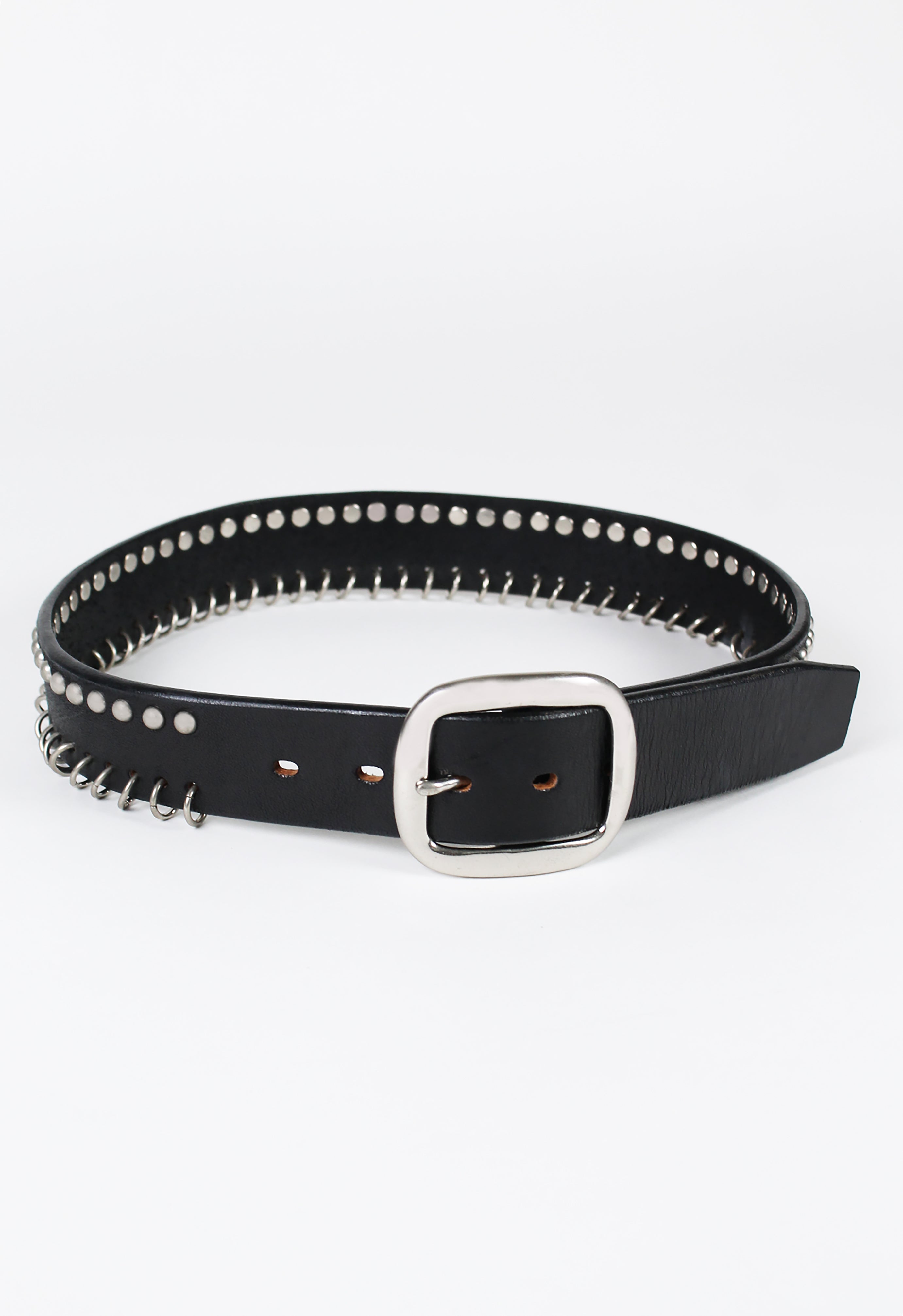 YOHJI YAMAMOTO FW 2004 METAL STUDDED AND PIERCED BELT