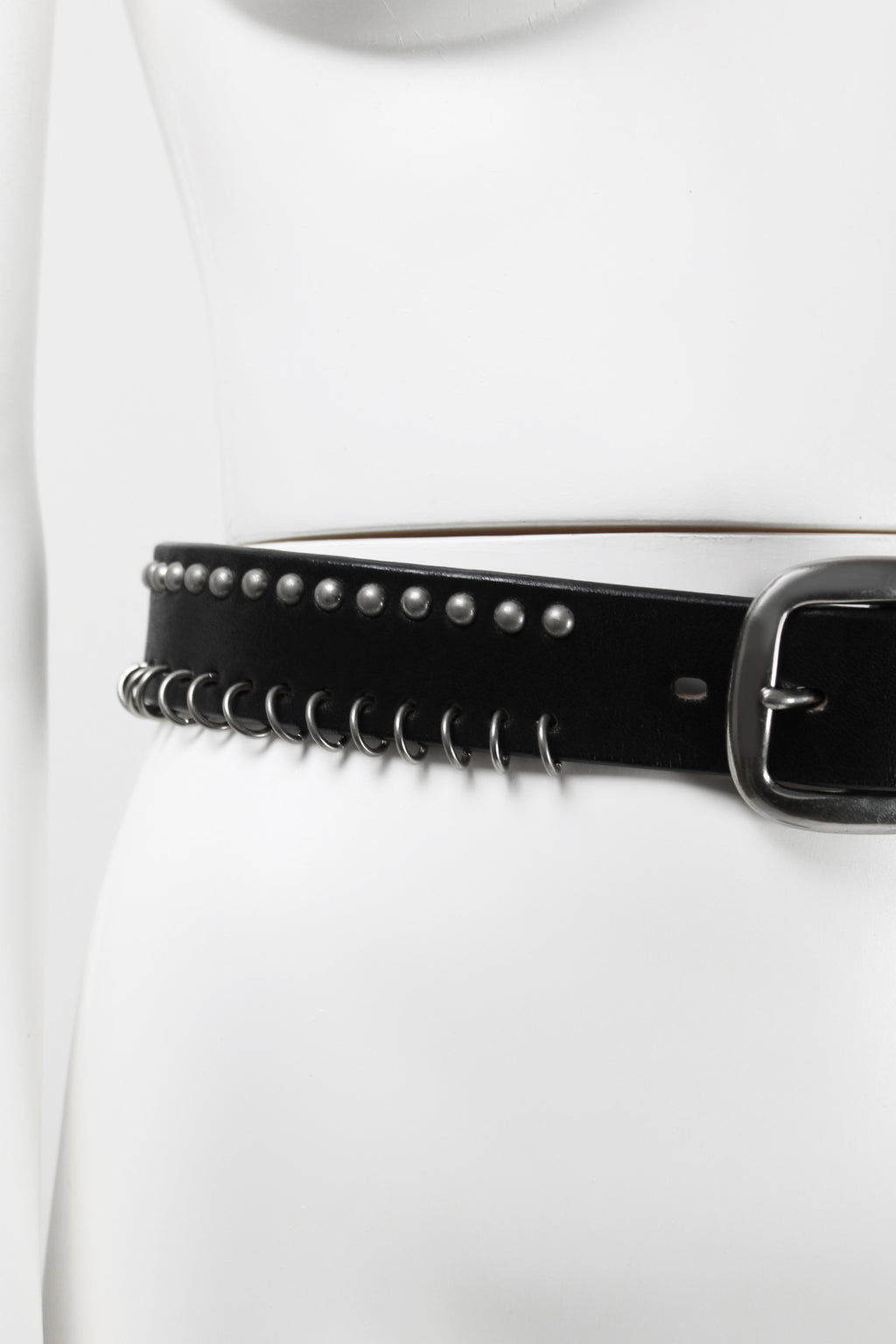 YOHJI YAMAMOTO FW 2004 METAL STUDDED AND PIERCED BELT